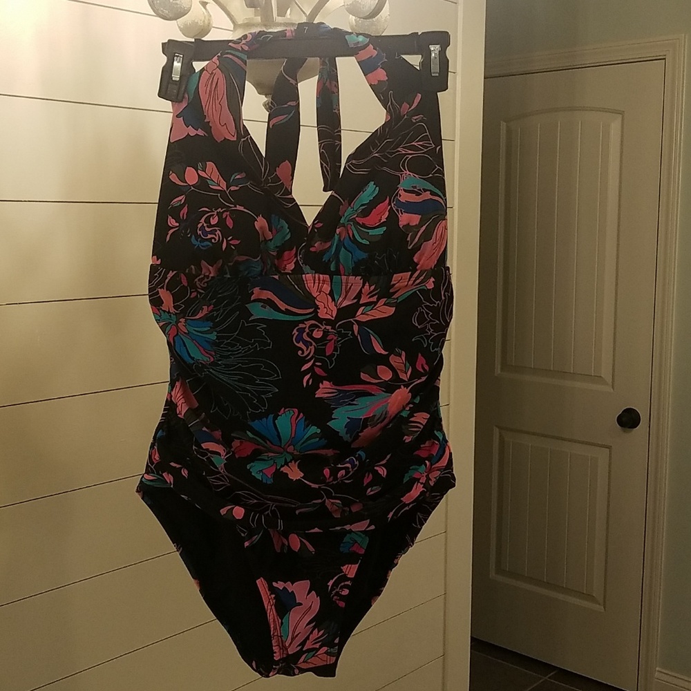 One piece halter style swimsuit